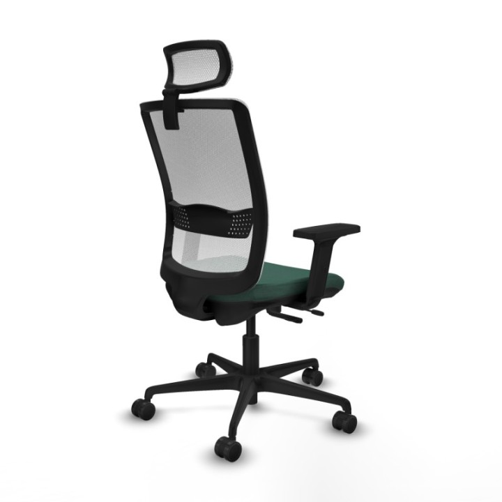 Haches traslack malla blanca bali verde botella brazos 2D base nailon cabecero malla 2D ruedas 65mm nailon