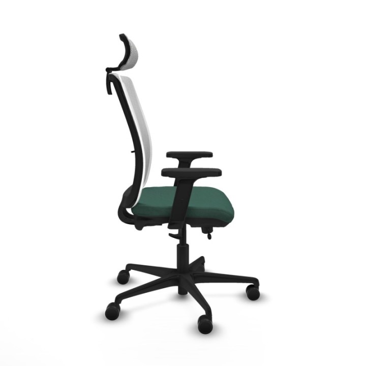 Haches traslack malla blanca bali verde botella brazos 2D base nailon cabecero malla 2D ruedas 65mm nailon