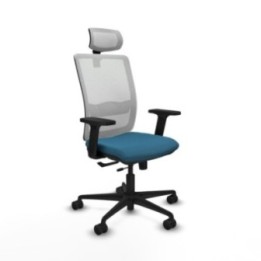 Haches traslack malla blanca bali verde petroleo brazos 2D base nailon cabecero malla 2D ruedas 65mm nailon