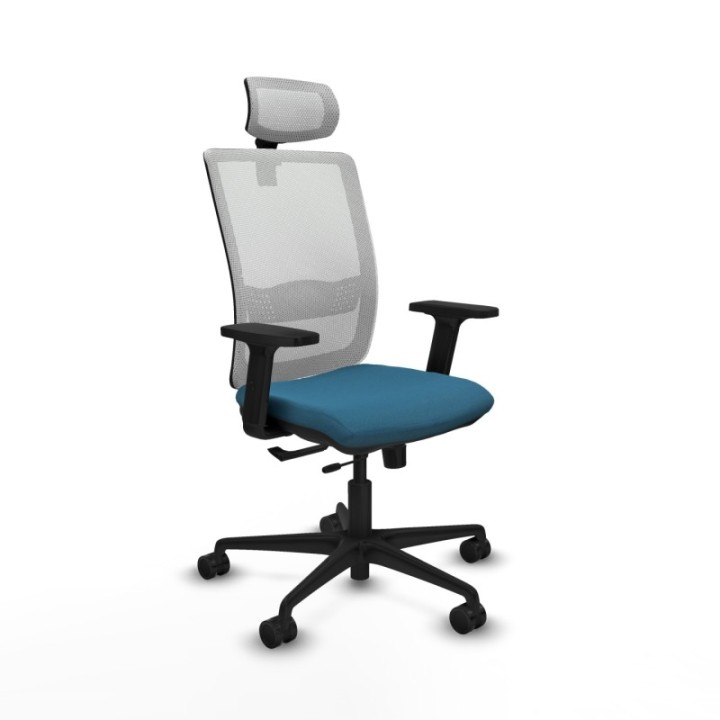 Haches traslack malla blanca bali verde petroleo brazos 2D base nailon cabecero malla 2D ruedas 65mm nailon