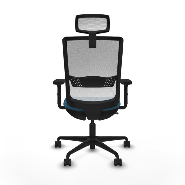 Haches traslack malla blanca bali verde petroleo brazos 2D base nailon cabecero malla 2D ruedas 65mm nailon