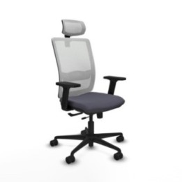 Haches traslack malla blanca bali gris oscuro brazos 2D base nailon cabecero malla 2D ruedas 65mm nailon