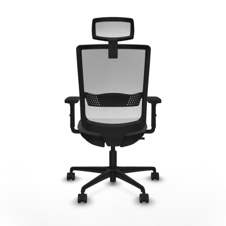 Haches traslack malla blanca bali gris oscuro brazos 2D base nailon cabecero malla 2D ruedas 65mm nailon