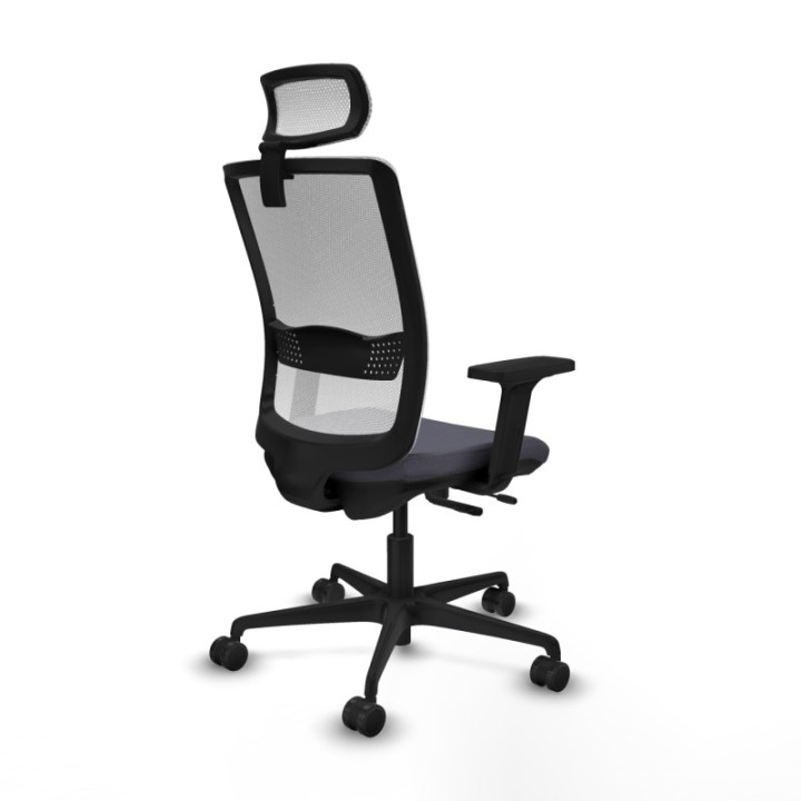 Haches traslack malla blanca bali gris oscuro brazos 2D base nailon cabecero malla 2D ruedas 65mm nailon