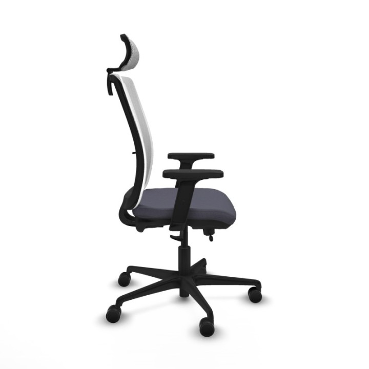 Haches traslack malla blanca bali gris oscuro brazos 2D base nailon cabecero malla 2D ruedas 65mm nailon