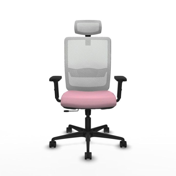 Haches traslack malla blanca bali rosa brazos 2D base nailon cabecero malla 2D ruedas 65mm nailon