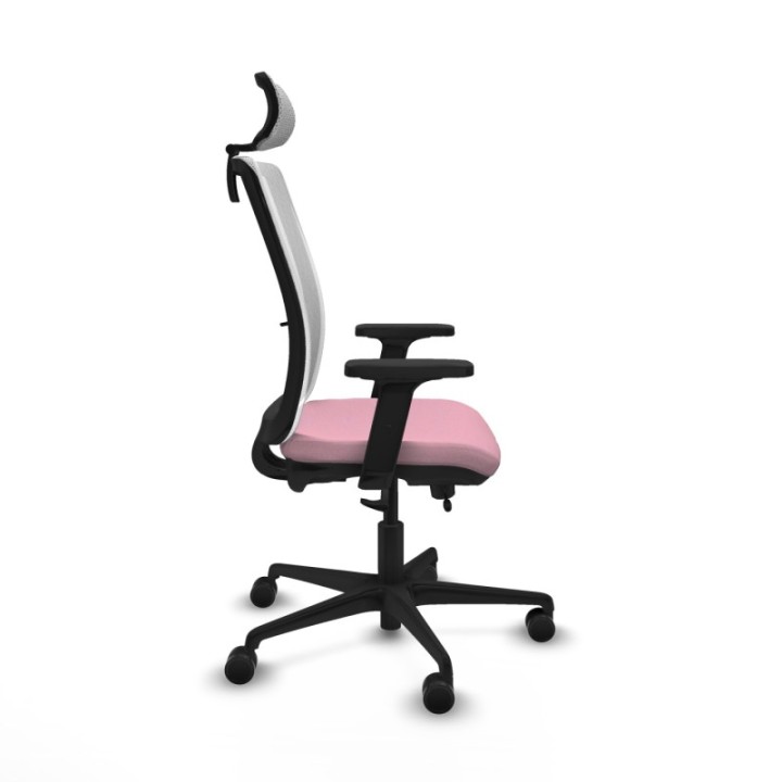 Haches traslack malla blanca bali rosa brazos 2D base nailon cabecero malla 2D ruedas 65mm nailon