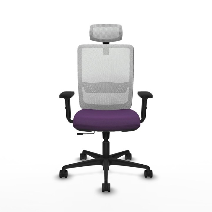 Haches traslack malla blanca bali morado brazos 2D base nailon cabecero malla 2D ruedas 65mm nailon