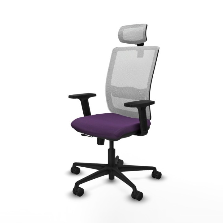 Haches traslack malla blanca bali morado brazos 2D base nailon cabecero malla 2D ruedas 65mm nailon