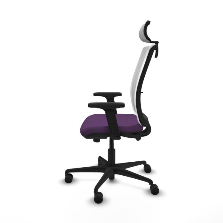 Haches traslack malla blanca bali morado brazos 2D base nailon cabecero malla 2D ruedas 65mm nailon