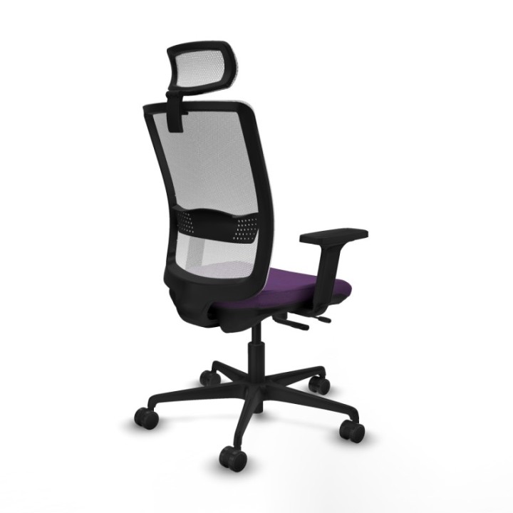 Haches traslack malla blanca bali morado brazos 2D base nailon cabecero malla 2D ruedas 65mm nailon