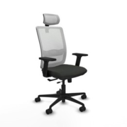 Haches traslack malla blanca bali negro brazos 2D base nailon cabecero malla 2D ruedas 65mm nailon