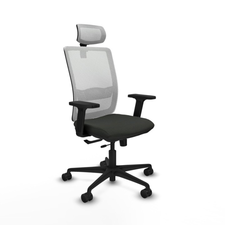 Haches traslack malla blanca bali negro brazos 2D base nailon cabecero malla 2D ruedas 65mm nailon