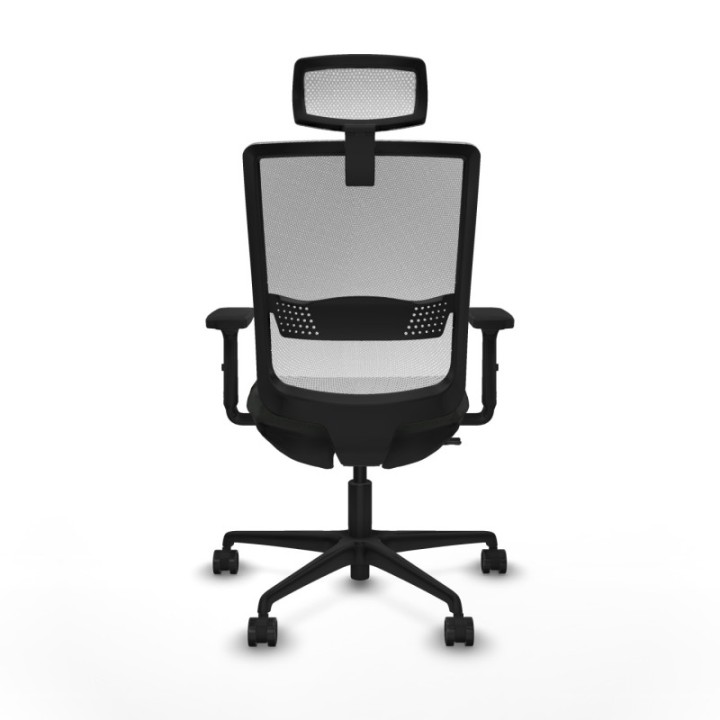 Haches traslack malla blanca bali negro brazos 2D base nailon cabecero malla 2D ruedas 65mm nailon