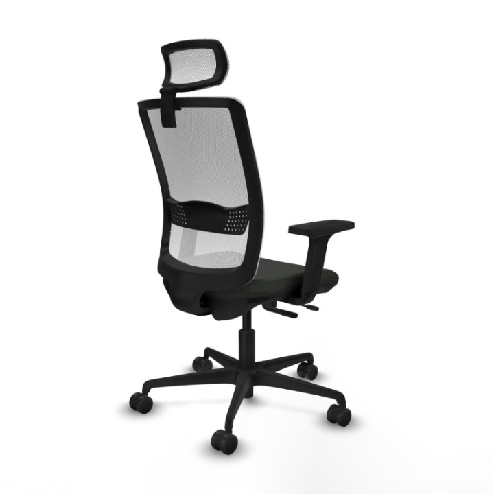 Haches traslack malla blanca bali negro brazos 2D base nailon cabecero malla 2D ruedas 65mm nailon