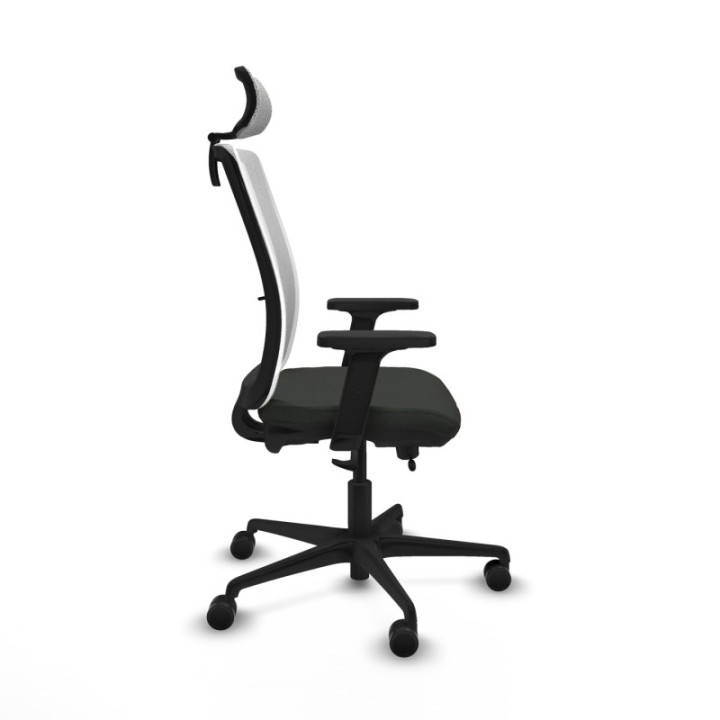 Haches traslack malla blanca bali negro brazos 2D base nailon cabecero malla 2D ruedas 65mm nailon