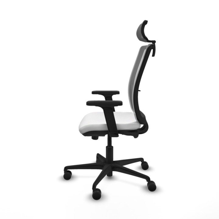 Haches traslack malla gris bali blanco brazos 2D base nailon cabecero malla 2D ruedas 65mm nailon