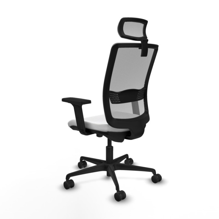 Haches traslack malla gris bali blanco brazos 2D base nailon cabecero malla 2D ruedas 65mm nailon