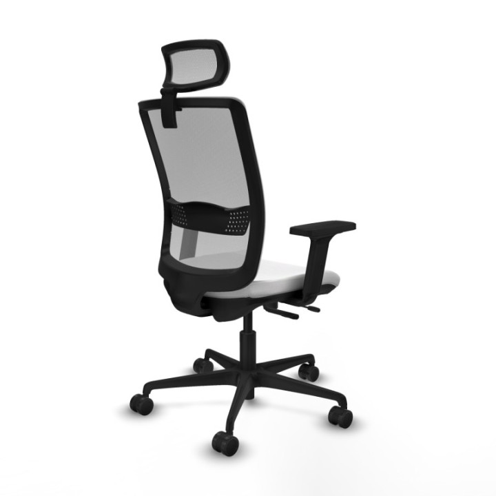 Haches traslack malla gris bali blanco brazos 2D base nailon cabecero malla 2D ruedas 65mm nailon