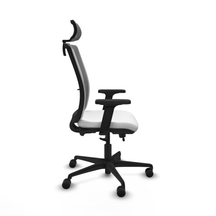 Haches traslack malla gris bali blanco brazos 2D base nailon cabecero malla 2D ruedas 65mm nailon