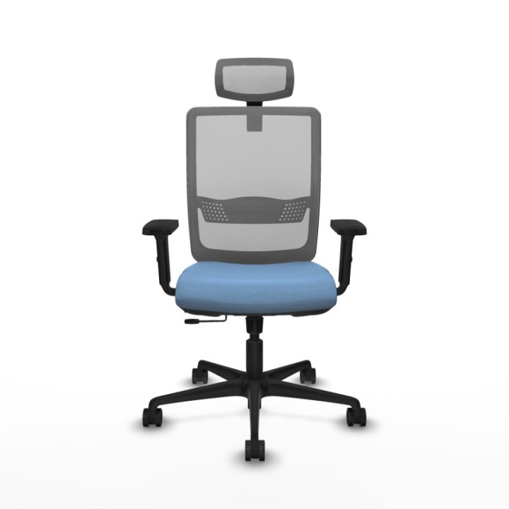 Haches traslack malla gris bali azul cielo brazos 2D base nailon cabecero malla 2D ruedas 65mm nailon