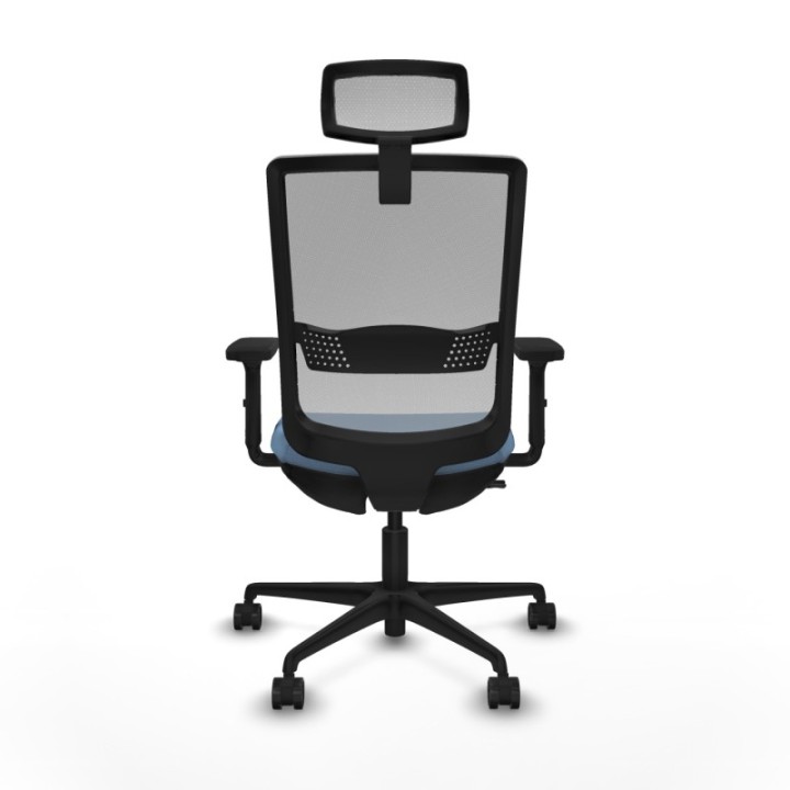 Haches traslack malla gris bali azul cielo brazos 2D base nailon cabecero malla 2D ruedas 65mm nailon