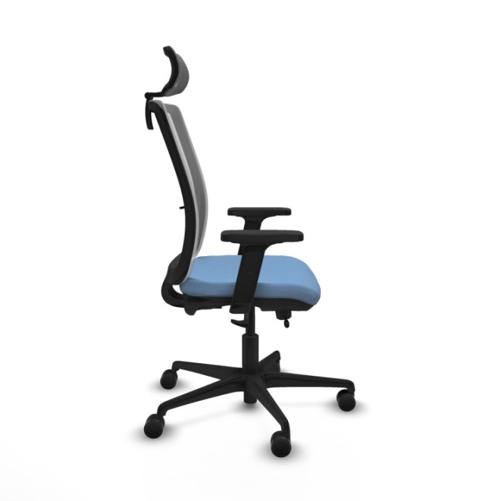 Haches traslack malla gris bali azul cielo brazos 2D base nailon cabecero malla 2D ruedas 65mm nailon