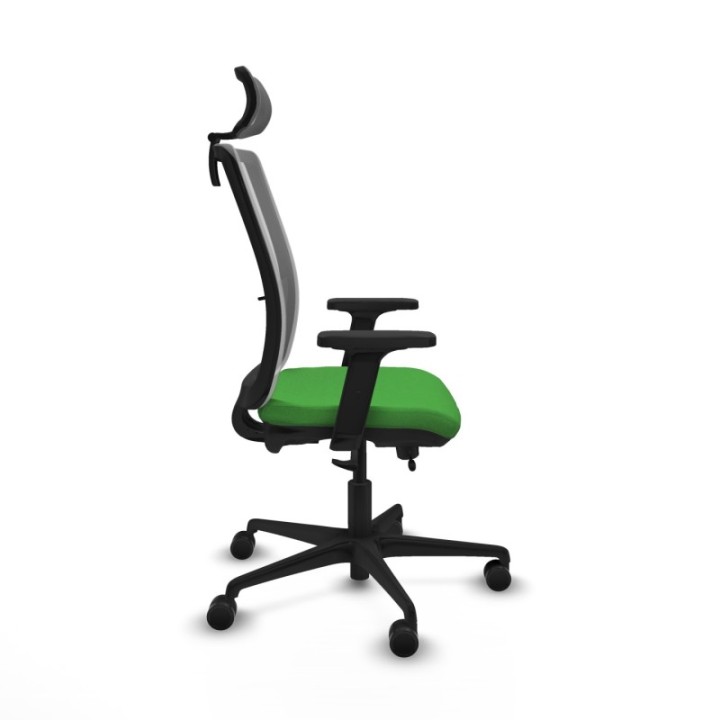 Haches traslack malla gris bali verde brazos 2D base nailon cabecero malla 2D ruedas 65mm nailon