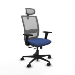 Haches traslack malla gris bali azul marino brazos 2D base nailon cabecero malla 2D ruedas 65mm nailon