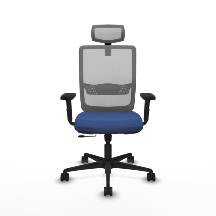 Haches traslack malla gris bali azul marino brazos 2D base nailon cabecero malla 2D ruedas 65mm nailon