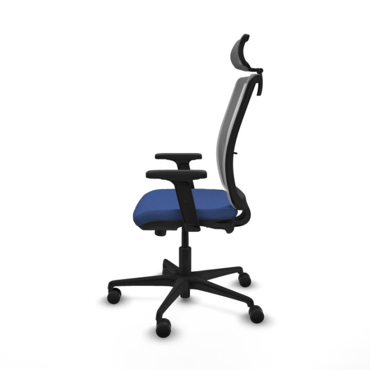 Haches traslack malla gris bali azul marino brazos 2D base nailon cabecero malla 2D ruedas 65mm nailon