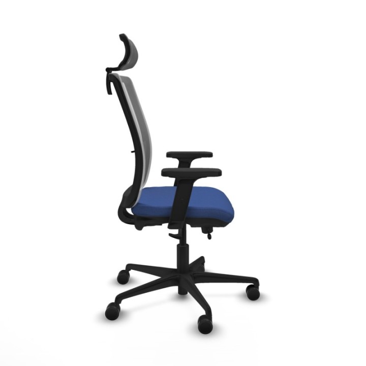 Haches traslack malla gris bali azul marino brazos 2D base nailon cabecero malla 2D ruedas 65mm nailon