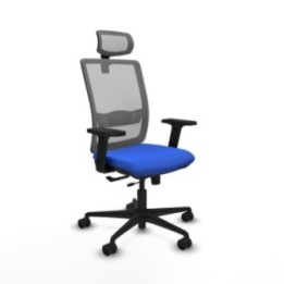 Haches traslack malla gris bali azul brazos 2D base nailon cabecero malla 2D ruedas 65mm nailon