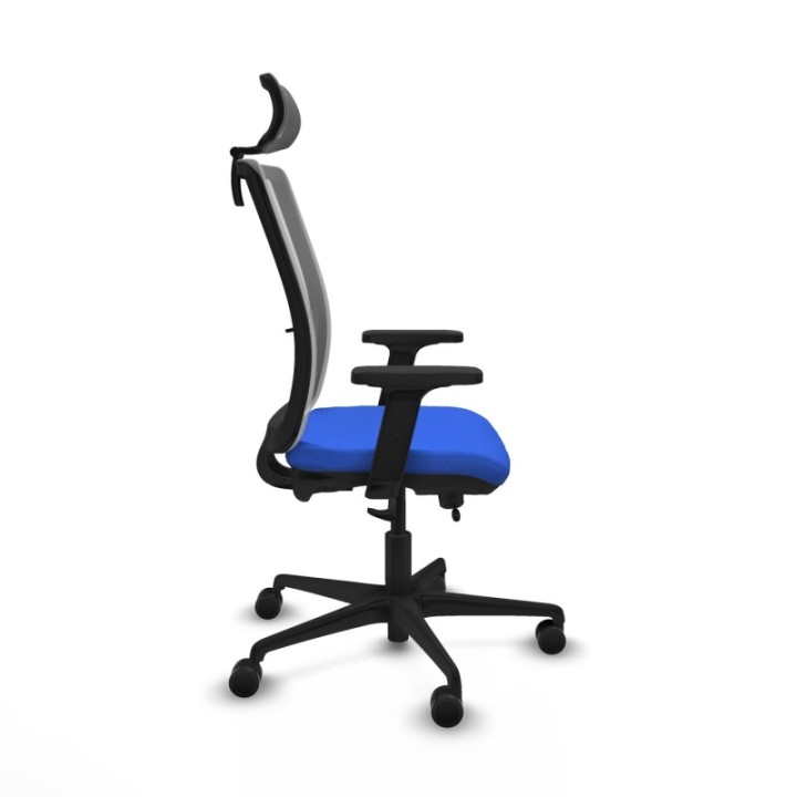 Haches traslack malla gris bali azul brazos 2D base nailon cabecero malla 2D ruedas 65mm nailon