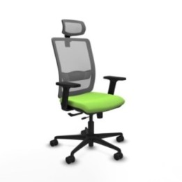 Haches traslack malla gris bali pistacho brazos 2D base nailon cabecero malla 2D ruedas 65mm nailon