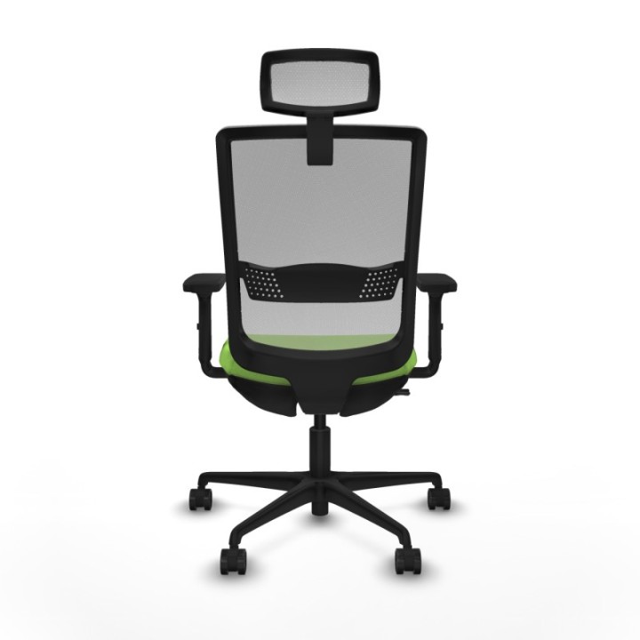 Haches traslack malla gris bali pistacho brazos 2D base nailon cabecero malla 2D ruedas 65mm nailon