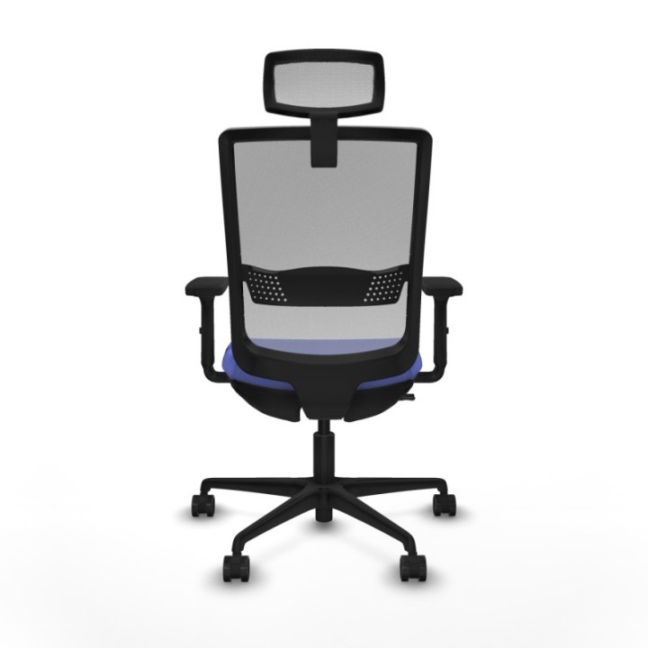 Haches traslack malla gris bali azul claro brazos 2D base nailon cabecero malla 2D ruedas 65mm nailon