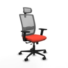 Haches traslack malla gris bali naranja oscuro brazos 2D base nailon cabecero malla 2D ruedas 65mm nailon