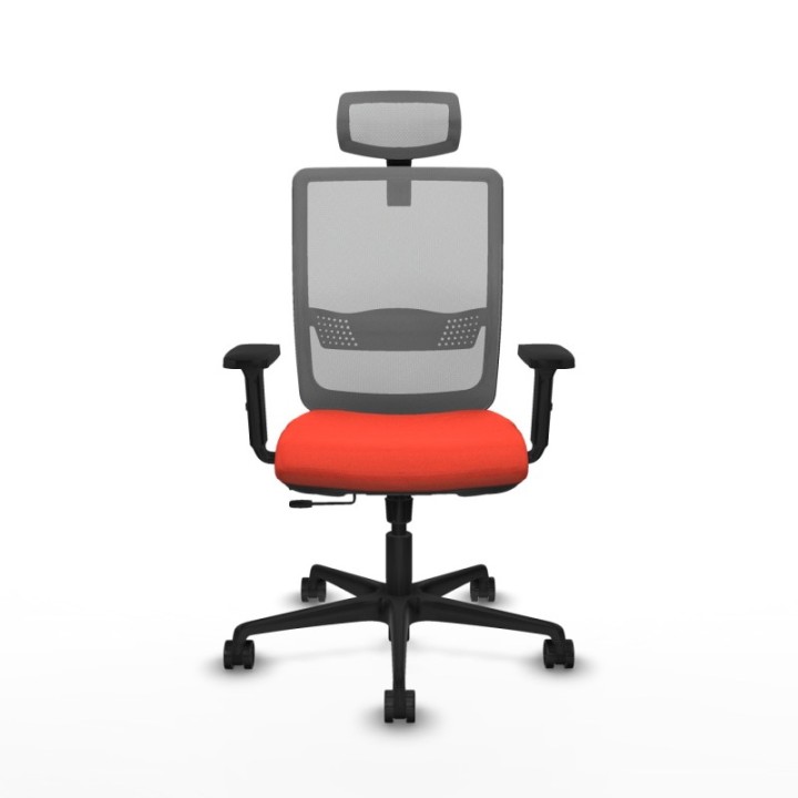 Haches traslack malla gris bali naranja oscuro brazos 2D base nailon cabecero malla 2D ruedas 65mm nailon