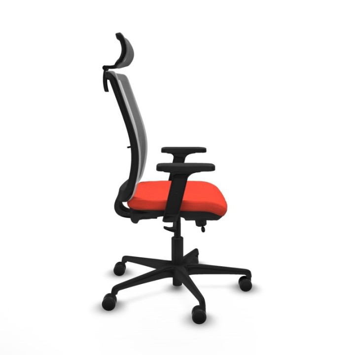 Haches traslack malla gris bali naranja oscuro brazos 2D base nailon cabecero malla 2D ruedas 65mm nailon