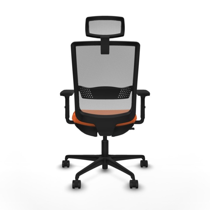 Haches traslack malla gris bali naranja brazos 2D base nailon cabecero malla 2D ruedas 65mm nailon