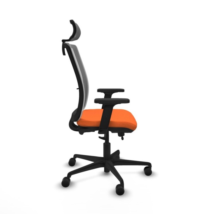 Haches traslack malla gris bali naranja brazos 2D base nailon cabecero malla 2D ruedas 65mm nailon