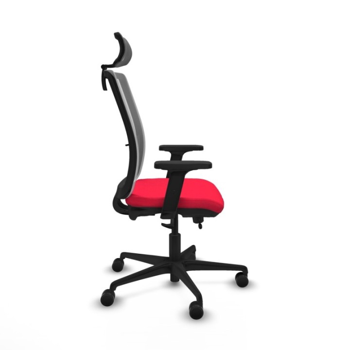 Haches traslack malla gris bali rojo brazos 2D base nailon cabecero malla 2D ruedas 65mm nailon