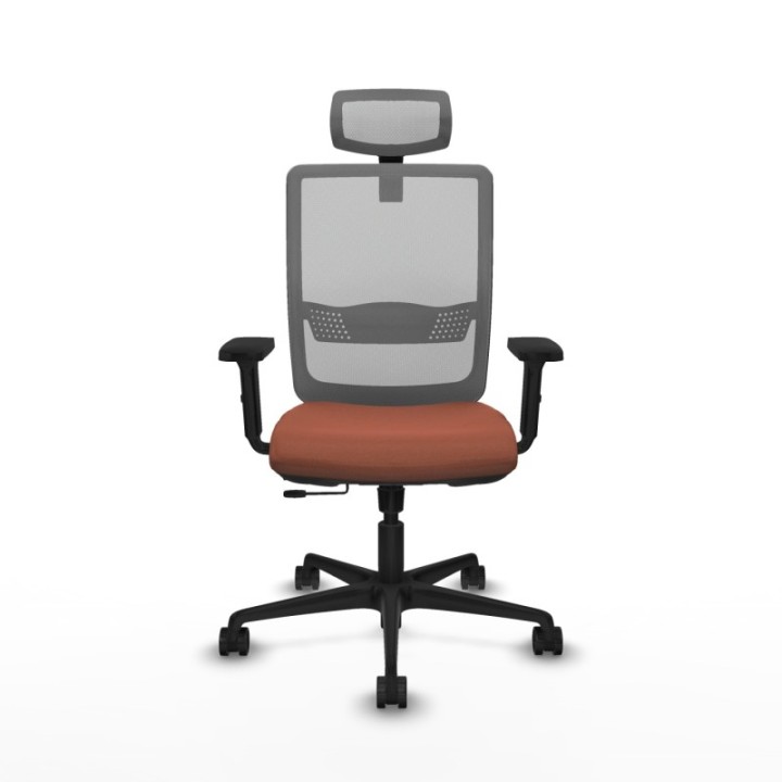 Haches traslack malla gris bali marrón brazos 2D base nailon cabecero malla 2D ruedas 65mm nailon