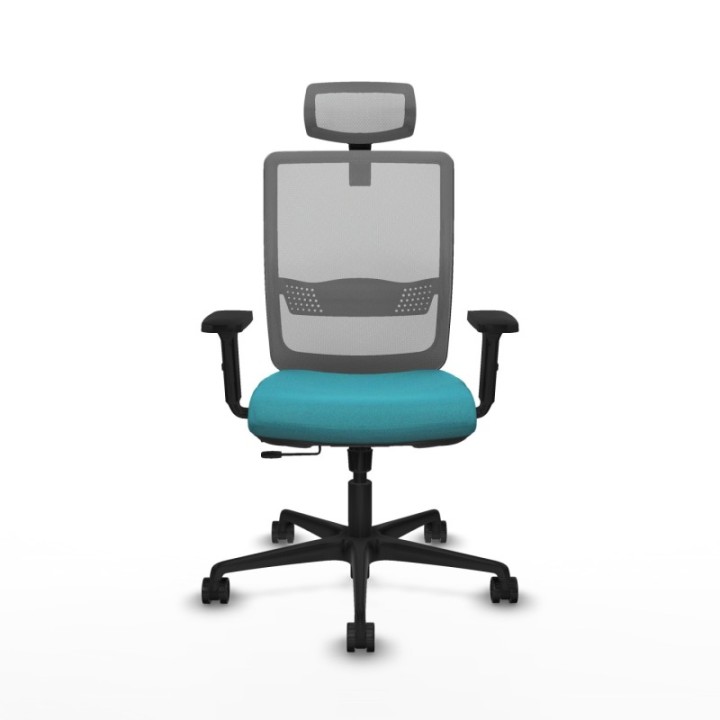 Haches traslack malla gris bali turquesa brazos 2D base nailon cabecero malla 2D ruedas 65mm nailon