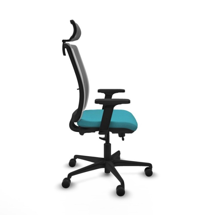 Haches traslack malla gris bali turquesa brazos 2D base nailon cabecero malla 2D ruedas 65mm nailon