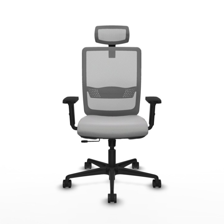 Haches traslack malla gris bali gris claro brazos 2D base nailon cabecero malla 2D ruedas 65mm nailon