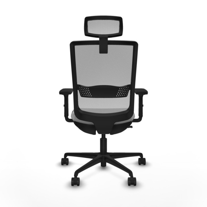 Haches traslack malla gris bali gris claro brazos 2D base nailon cabecero malla 2D ruedas 65mm nailon