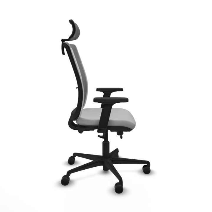 Haches traslack malla gris bali gris claro brazos 2D base nailon cabecero malla 2D ruedas 65mm nailon