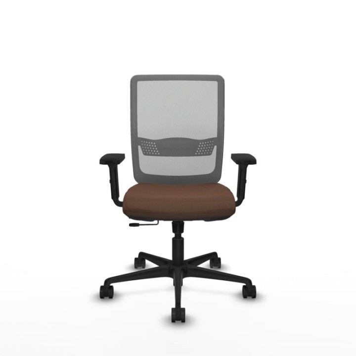 Haches traslack malla gris bali marrón oscuro brazos 2D base nailon ruedas 65mm nailon